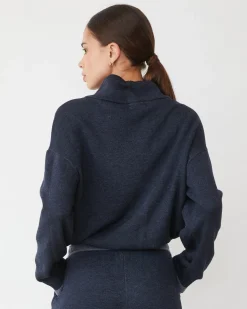 MONROW Teddy Fleece Funnel Pullover DARKNAVY Best Sale